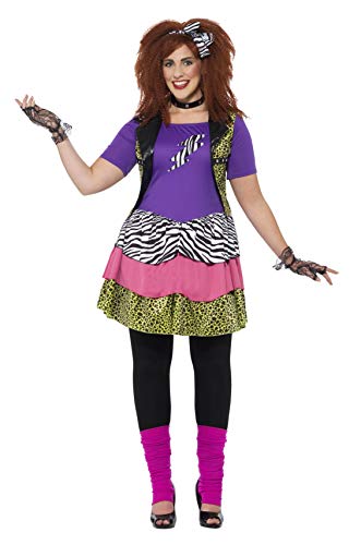 Smiffys 44658L Women's Curves 80s Rock Chick Costume (Large)
