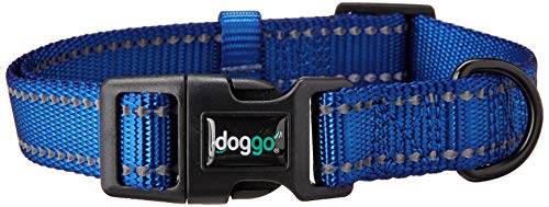 Doggo Reflective Everyday Nylon Dog Collar, Blue, Medium | Doggo