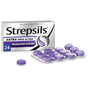 Strepsils Extra Triple Action Blackcurrant Lozenges