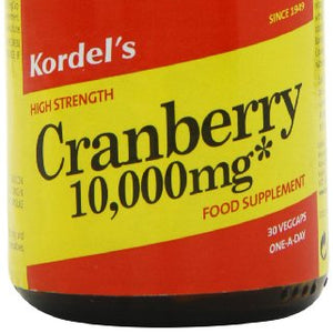 Kordel Nutrition Cranberry Vegcapsules 10000mg Pack of 30