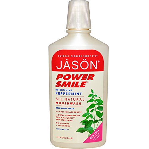JASONS NATURAL Power Smile Peppermint-Perilla Mouth Wash 480ml (PACK OF 4)