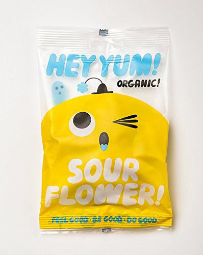 Hey Yum Sour Flower Organic Fruit Gummy Candy, 100 g