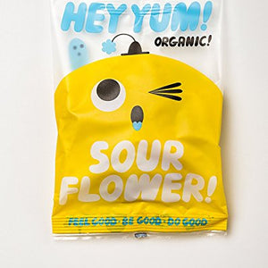 Hey Yum Sour Flower Organic Fruit Gummy Candy, 100 g