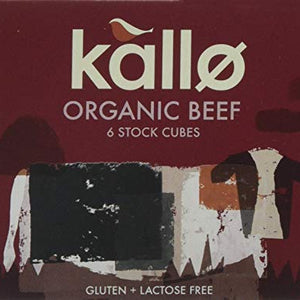 Kallo Organic Beef Stock Cubes, 6 x 66g (Pack of 15)