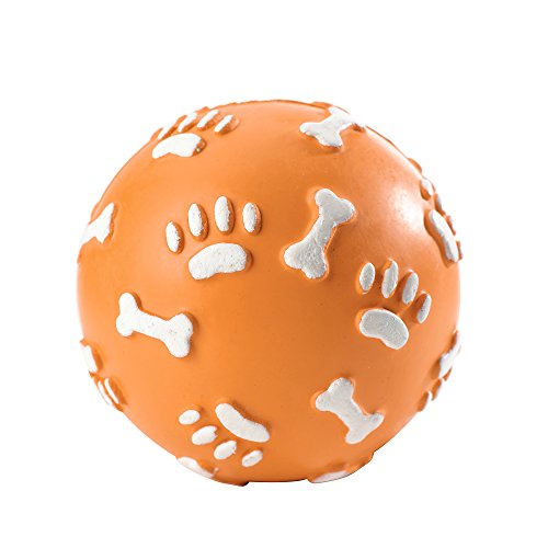 Solid Rubber Ball With Paw, 9 Cm Orange  Pack Of 3 | Hunter