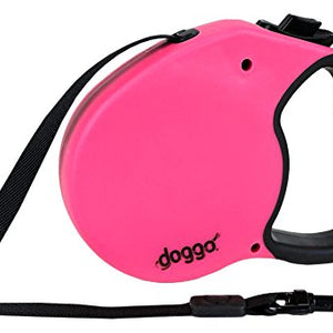 Doggo Reflective Retractable Dog Lead, Neon Yellow, Small | Doggo
