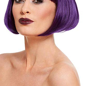 Smiffys 61117 Halloween Party Bob Wig, Women, Purple