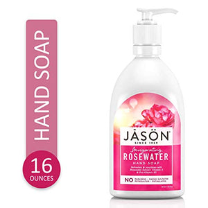 JASON Rosewater Hand Soap, 16 Ounce