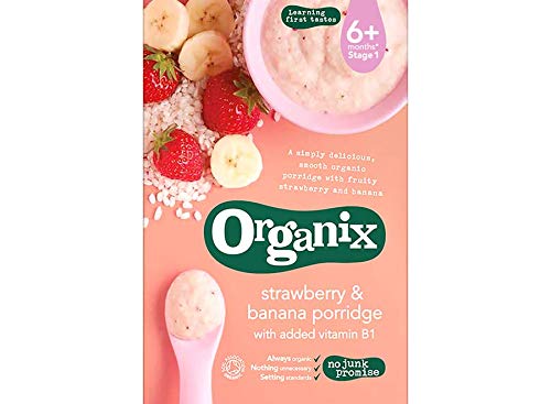 Organix | Strawberry & Banana Porridge (6+) | 5 x 120g