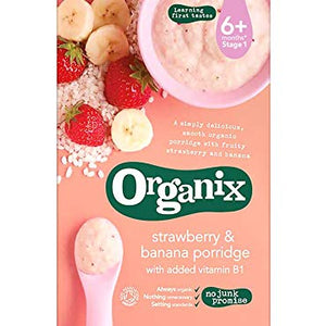 Organix | Strawberry & Banana Porridge (6+) | 5 x 120g