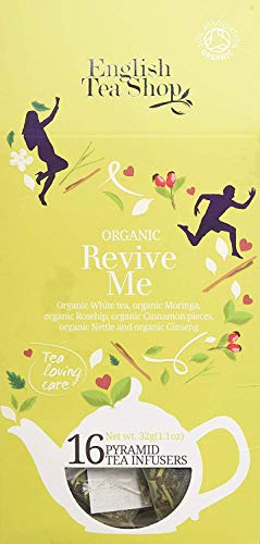 English Tea Shop Organic Tea- Revive Me 16 Pyramid Tea Bags (Pack of 6)