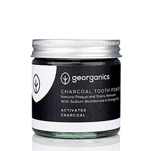 Georganics | Natural + Organic Toothpowder, Whitening + Stain-Removing Formula, Activated Charcoal, 60ml