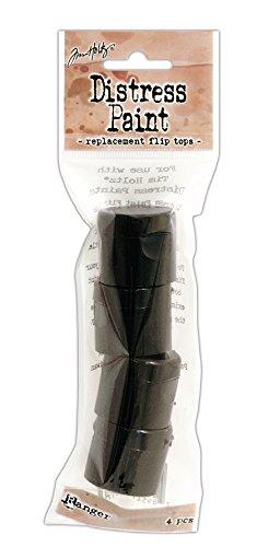 Ranger TDA49173 Distress Paint Replacement Flip Tops (4 Pack), Black