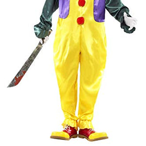 Smiffys Adult men's Classic Horror Clown Costume, Jumpsuit and Mask, Cirque Sinister, Halloween, Size L, 24376