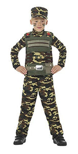 Smiffys Camouflage Military Boy Costume,Green,Large