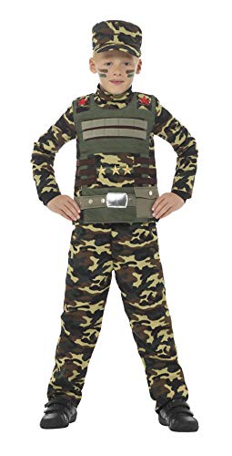 Smiffys Camouflage Military Boy Costume,Green,Small