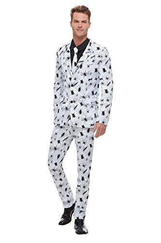 Smiffys 50814L Bugging Out Suit, Men, White, L - Size 42"-44"