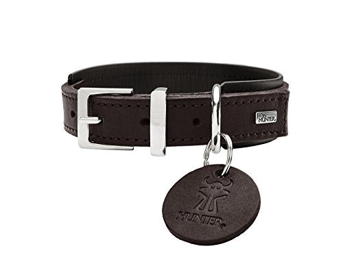Collar Larvik Comfort, 35 Soft Genuine Cow Leather, Dark Brown/Black | Hunter