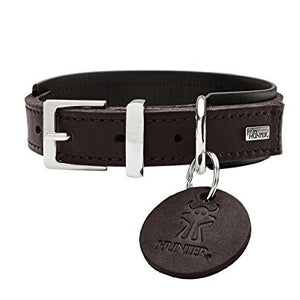 Collar Larvik Comfort, 35 Soft Genuine Cow Leather, Dark Brown/Black | Hunter