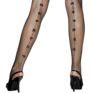 Fever Women’s Fishnet Tights with Satin Bows, Black, One Size