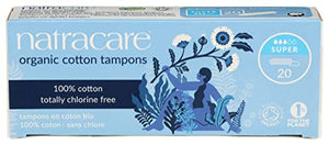 Pack of 1 x Natracare Organic Cotton Tampons Super - 20 Tampons