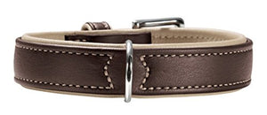 Collar Canadian Elk 50 Nickel Elkleather Brown/Beige, 37-43 Cm | Hunter