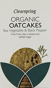 Clearspring Organic Sea Vegetable and Black Pepper Oatcakes, 200g (Pack of 5)
