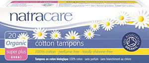 Pack of 3 x Natracare Organic Cotton Tampons - Super Plus - 20 Pack