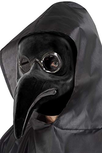 Smiffys 48317 Authentic Plague Doctor Mask, Black, One Size