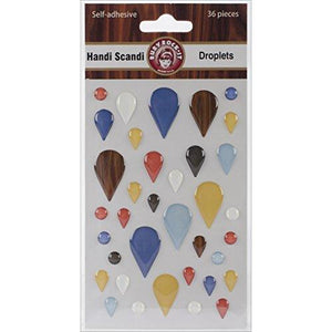 Ruby Rock-It Handi Scandi Self-Adhesive Droplets, Tear Drop, 36-Pack
