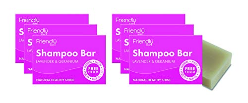 Friendly Soap Natural Shampoo Bar - Lavender & Geranium 95g (Pack of 6)