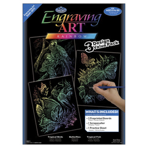 Royal and Langnickel Engraving Art 3 Design Value Pack, Rainbow