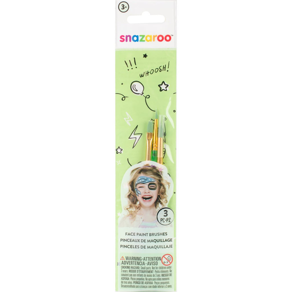 Snazaroo Green Starter Brushes - Set of 3