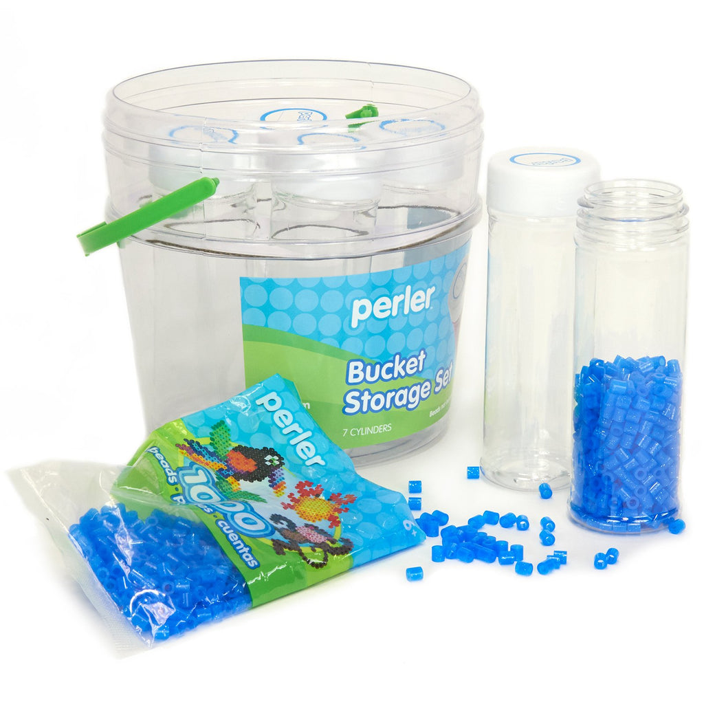 Perler Beads 80-22817 Tall Cylinder Bead Storage with Bucket Set