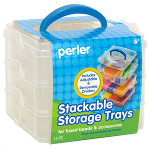 Perler PER8022820 Bead Storage Stackable Trays Square