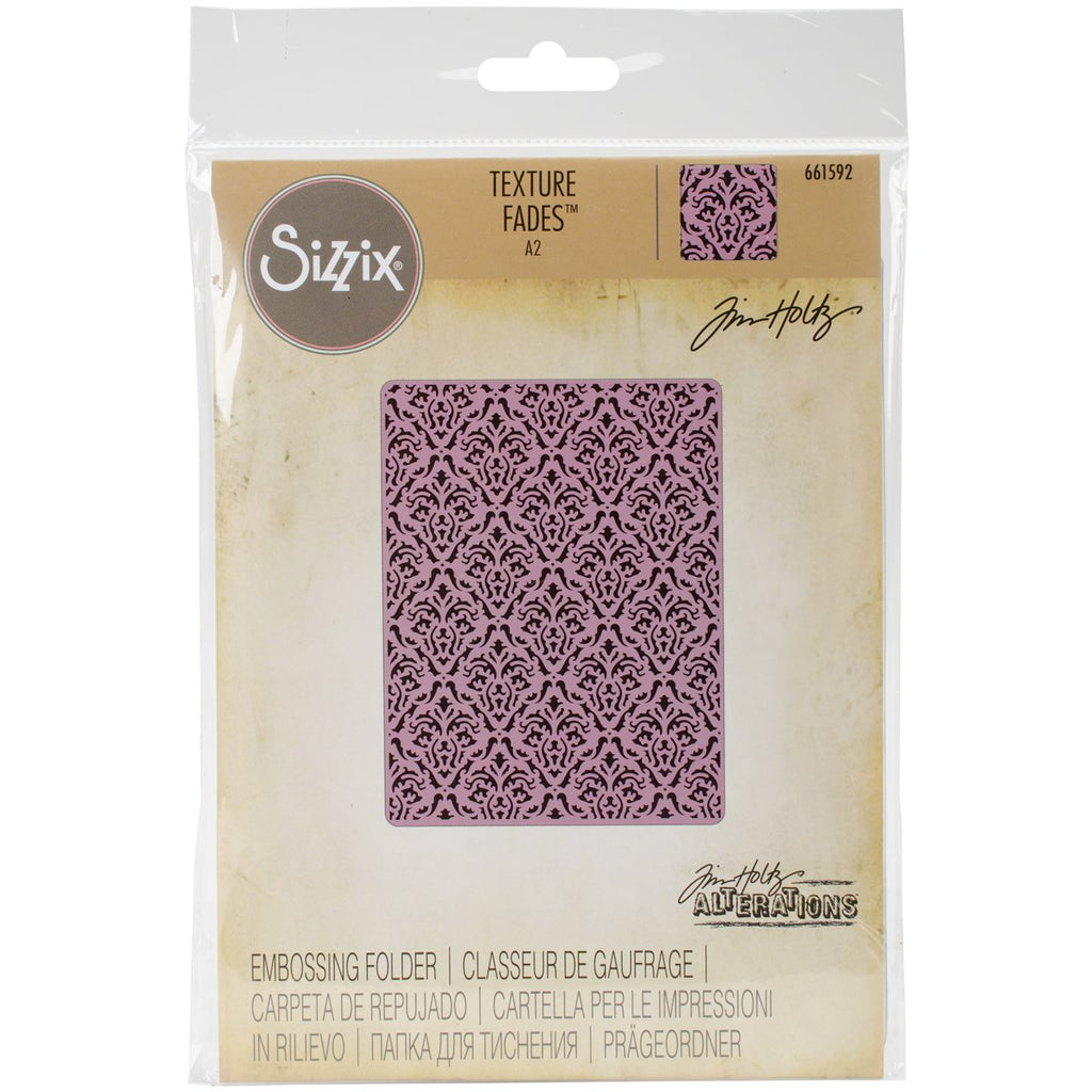 Sizzix 661592 Texture Fades Embossing Folder, Damask by Tim Holtz