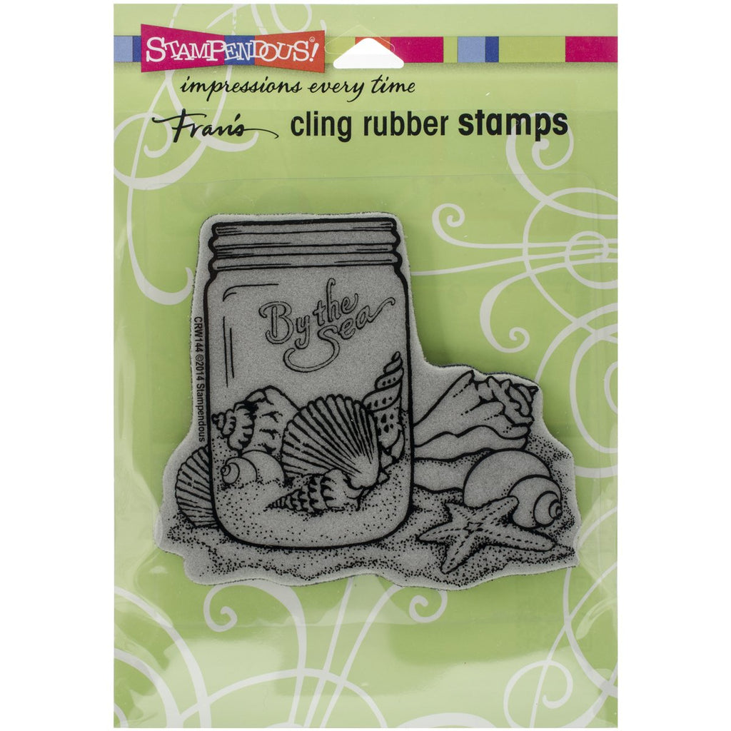Stampendous cling rubber stamp seashell jar
