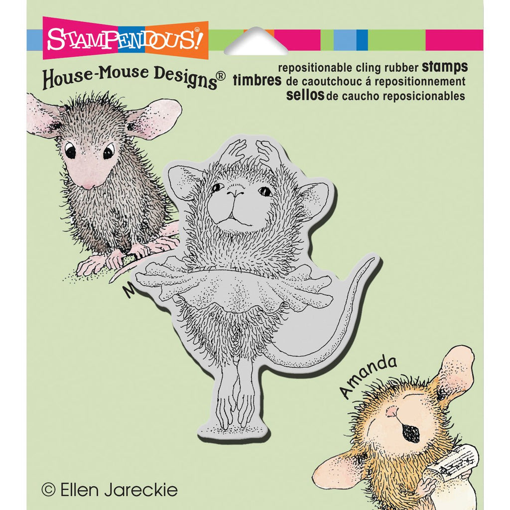 STAMPENDOUS CLING RUBBER STAMP HOUSE MOUSE BALLERINA BABY