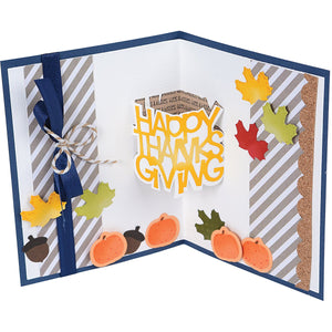 Sizzix 661082 Thinlits Die Set, Happy Thanksgiving 3-D Drop-Ins Sentiment by Stephanie Barnard (6-Pack),,