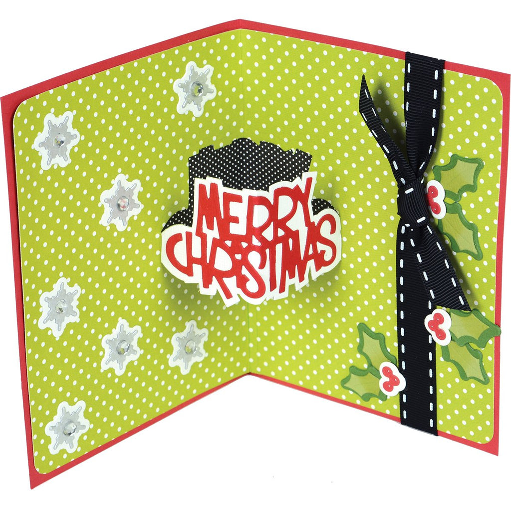Sizzix 661084 Thinlits Die Set, Merry Christmas 3-D Drop-Ins Sentiment by Stephanie Barnard (10-Pack),,