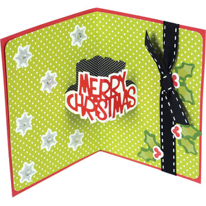 Sizzix 661084 Thinlits Die Set, Merry Christmas 3-D Drop-Ins Sentiment by Stephanie Barnard (10-Pack),,