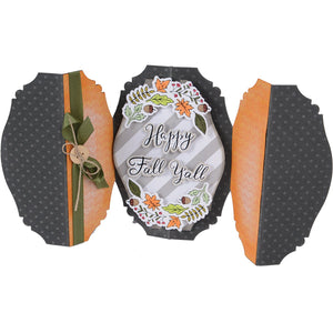 Sizzix 661630 Framelits Die Set with Stamps, Happy Fall Y'all by Jen Long (5/Pk)