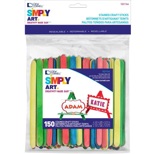 Simply Art Wood Colored Craft Sticks 150 ct.