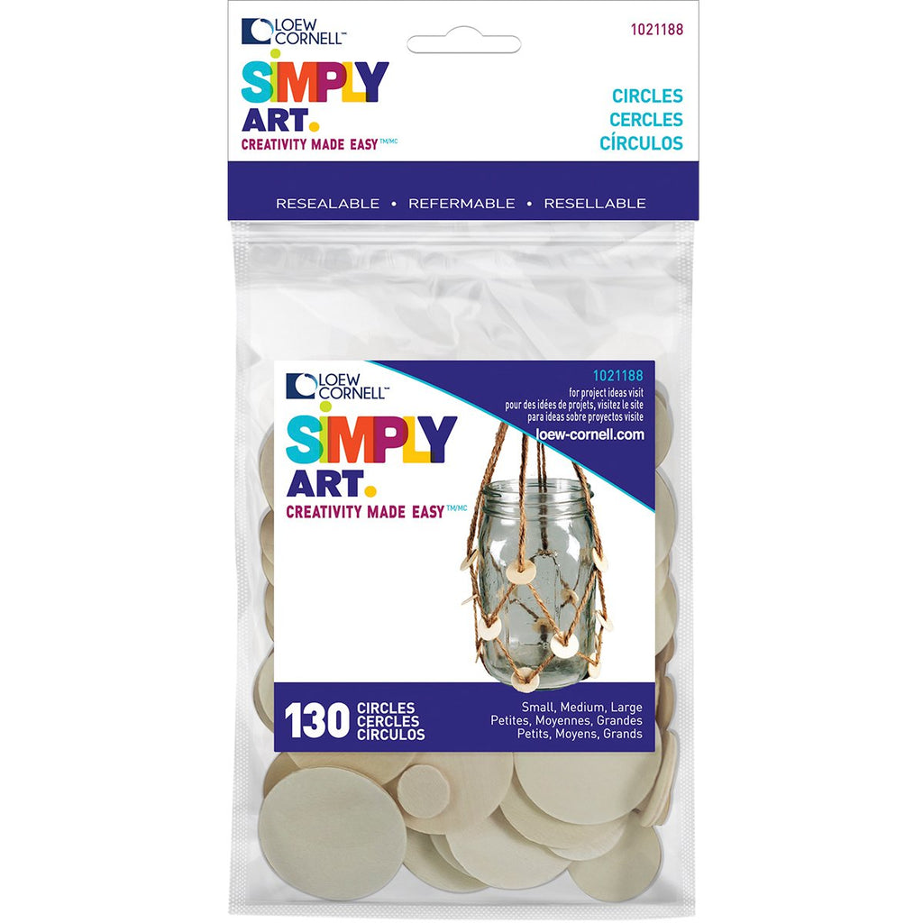 Simply Art Wood Circles 130 ct.