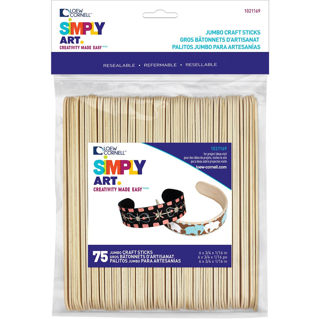 Simply Art Wood Jumbo Craft Sticks 75 ct.