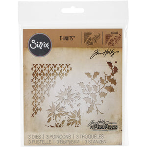 Sizzix 661602 Thinlits Die Set, Mixed Media Christmas by Tim Holtz (3-Pack),,