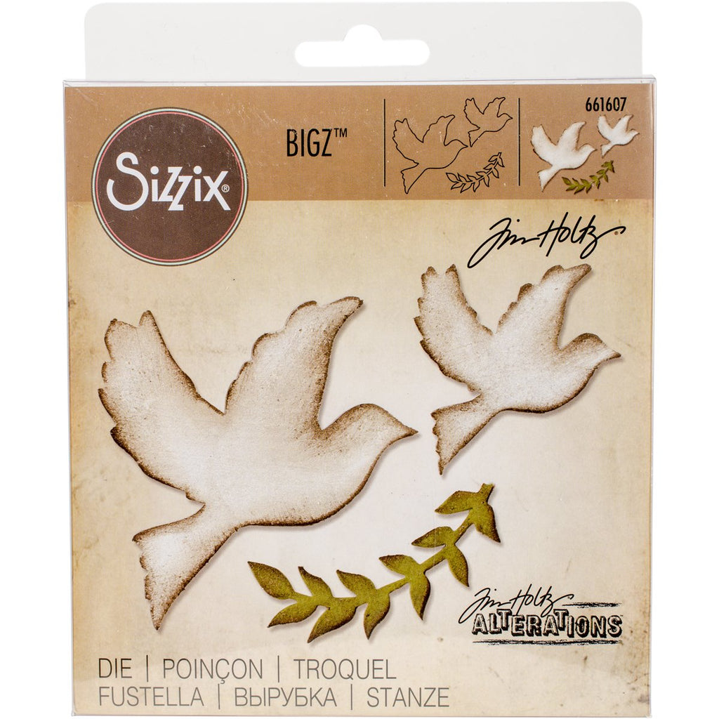 Sizzix 661607 Bigz Die, Enchanted Doves by Tim Holtz