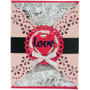 Sizzix 661391 Thinlits Die Set, Gatefold Card, Lace by Lori Whitlock (11-Pack),,
