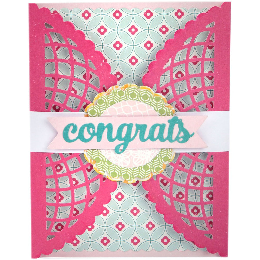 Sizzix 661392 Thinlits Die Set, Gatefold Card, Scalloped Lace by Lori Whitlock (8-Pack),,