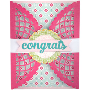 Sizzix 661392 Thinlits Die Set, Gatefold Card, Scalloped Lace by Lori Whitlock (8-Pack),,